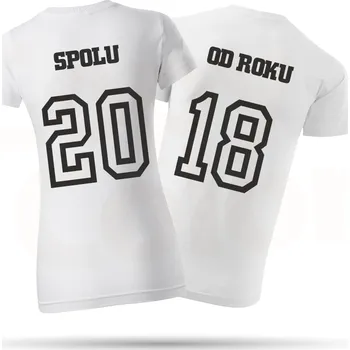 Gravírování Bílá trička pro páry - Spolu od roku..
