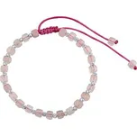 Náramek Anfial růžový s pravým růženínem a stříbrnými korálky INS1025BRO