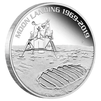 Stříbrná mince Moon Landing 1 Oz 2019 (50.výročí přistání na Měsíci) PROOF