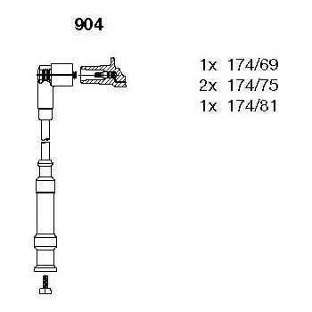 Zapalovací kabel Sada kabelů pro zapalování, , BREMI, 904