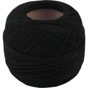 Příze Háčkovací / vyšívací příze PERLOVKA 9992 černá, jednobarevná, 10g/85m