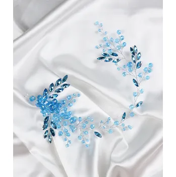 Ozdoba do vlasů B-TOP Ozdoba do vlasů s kamínky a krystaly - modrá