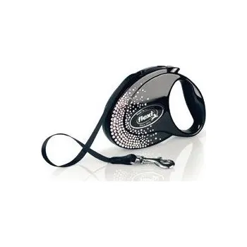 Vodítko pro psa Vodítko FLEXI GLAM Splash Crystal M pás 5m/25kg černá