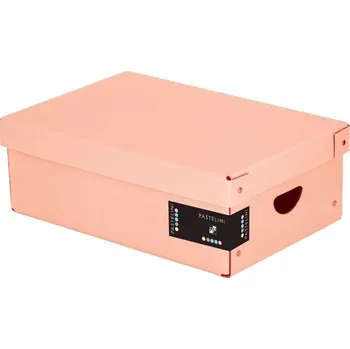 Školní kufřík Krabice úložná lamino PASTELINI - meruňková / 35,5 x 24 x 9 cm