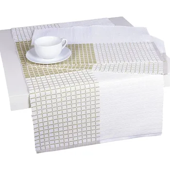 prostírání Prostírání bavlněné, Cubes, smetanovobéžový, 40 x 120 cm