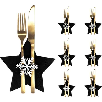 Příbor Vánoční obal na příbor Black Star 6 ks černý