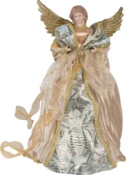 Vánoční dekorace Clayre & Eef 65218 anděl ve stříbrných šatech 