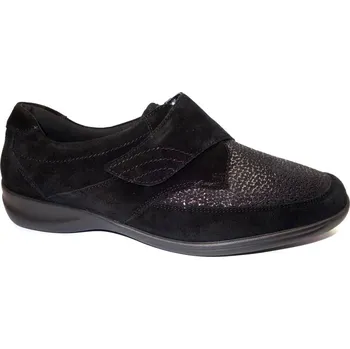 Dámské polobotky Vycházková obuv, Waldläufer, šíře M, černá: Černá Nubuk, velur (semiš) 28,6 43 M - diabetická (27057-27058)