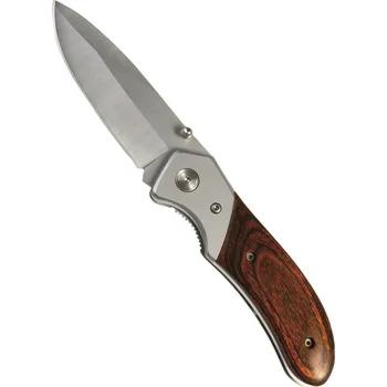 kapesní nůž Kapesní nůž s dřevěnou rukojetí - stříbrný-hnědý