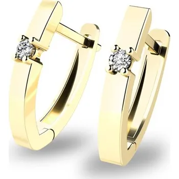 Náušnice Dámské náušnice žluté zlato 585 přírodní diamant 10892-ZL-DIA