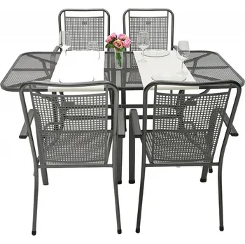 Zahradní sestava DEOKORK Zahradní kovová sestava SAVANA I. 1+4 Stůl obdelníkový 190x105 cm (CT0310)