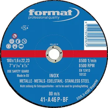 Řezný kotouč Řezací kotouč Format INOX rovný na V2A - 115x1,6mm
