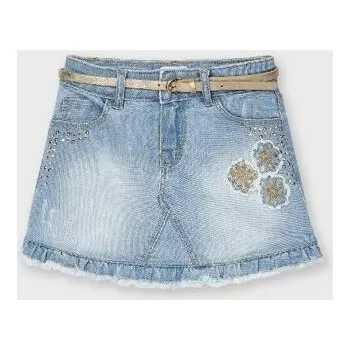 Dívčí sukně riflová dětská sukně s páskem Mayoral 3904 velikost 98