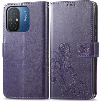 Pouzdro na tablet VSECHNONAMOBIL 58443 ART FLOWERS Peněženkový kryt Xiaomi Redmi 12C fialový