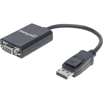 Elektrická zásuvka Manhattan 151962 DisplayPort / VGA adaptér [1x zástrčka DisplayPort - 1x VGA zásuvka] černá UL certifikace 15.00 cm
