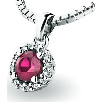 Módní doplněk Dámský přívěsek přírodní diamant 0.50 ct G/SI s rubín 10927-B-RUB délka řetízku 40 cm