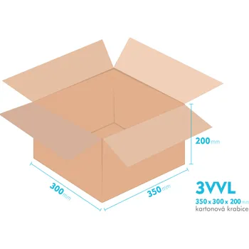Obalový materiál Kartonové krabice 3VVL - 350x300x200mm - vnitřní 345x295x190mm