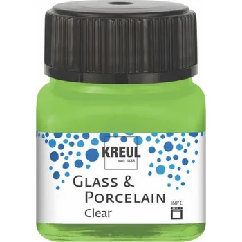 Speciální výtvarná barva Kreul Barva na sklo a porcelán clear 20 ml JABLKOVÁ ZELENÁ