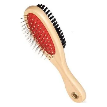 Péče o srst a drápky Kartáč oboustranný střední žíně+drátky s kuličkami20cm