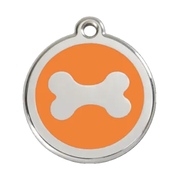 psí známka RED DINGO Známka malá Kost Oranžová 20 mm
