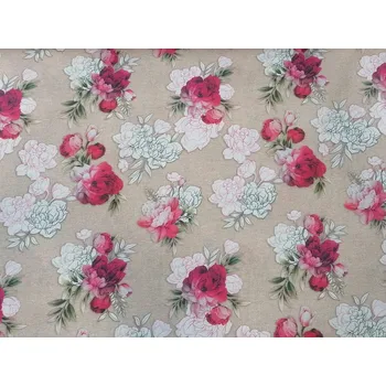 BYTEMA Dekorační látka Růže Geraldina 3D šíře 140 cm