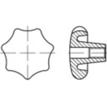 Hvězdicová ovládací matice TOOLCRAFT N/A, 6 mm, šedá litina, 10 ks