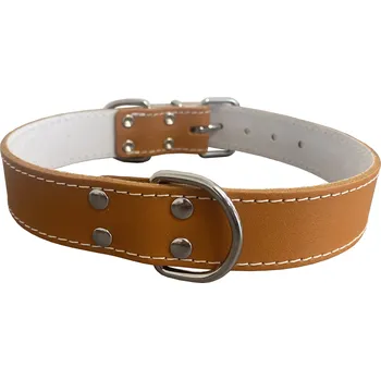 Obojek pro psa BAFPET Kožený obojek podšitý filcem, STELLA - hladká Barva: Přírodní, Rozměr: 30mm x 60cm /44-54/ 01121