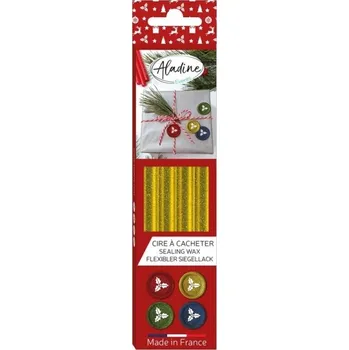 Pečeť Pečetní vosk Aladine, 4 ks - třpytivý zlatý