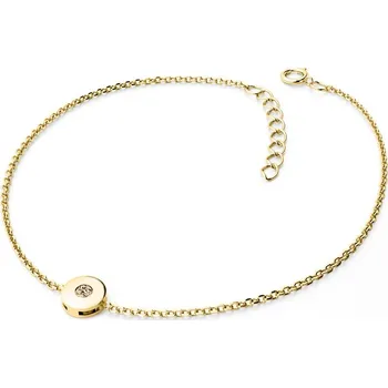 Náramek Dámský náramek žluté zlato 585/1000 přírodní diamant 0.055 ct s Champagne 10911-NR01-ZL-Champ délka 17 cm