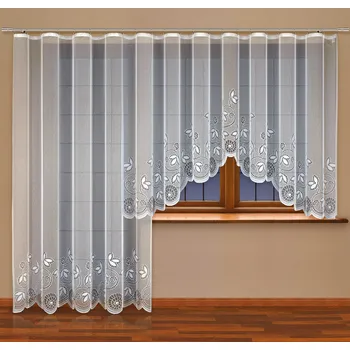 Kusová záclona ZINA jednobarevná bílá, výška 170 cm x šířka 300 cm (na okno)
