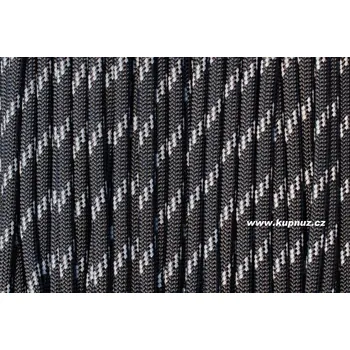 Paracord - ultrareflexní černá