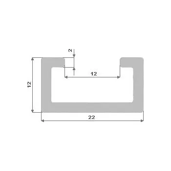Stavební materiál Hliníkový C profil 22.4x12.2