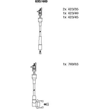 Zapalovací kabel Sada kabelů pro zapalování, , 7701349467, BREMI, 600/449