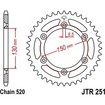 Auto-moto Jt sprockets JTR 251-49 Yamaha
