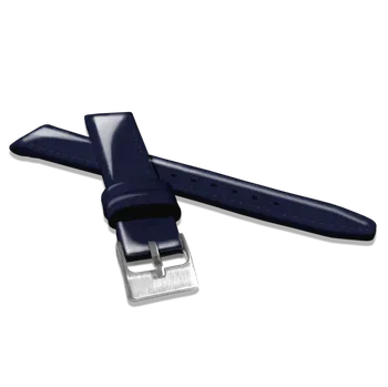 Řemínek na hodinky Tmavě modrý kožený řemínek s vysokým leskem MINET GLAMOUR - 14 MSOUL14 SKLAD (lesklý řemínek z kolekce MINET GLAMOUR)