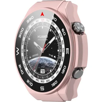 Příslušenství k chytrým hodinkám VSECHNONAMOBIL 59236 PC FULL COVER Plastový kryt se sklem Huawei Watch Ultimate růžový