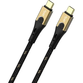 Mobilní telefon Oehlbach USB kabel USB 3.2 Gen2 (USB 3.1 Gen2) USB-C ® zástrčka, USB-C ® zástrčka 3.00 m černá/zlatá D1C9533