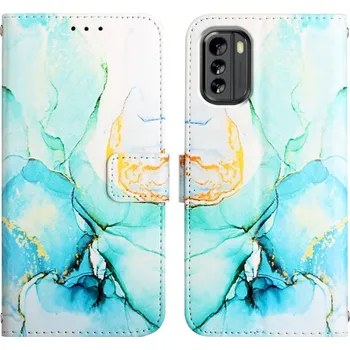 Náhradní kryt pro mobilní telefon VSECHNONAMOBIL 52743 ART Peněženkový kryt Nokia G60 GREEN MARBLE