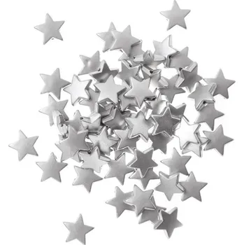 Korálek DP Craft Korálky hvězdičky1,5cm 60ks stříbrné