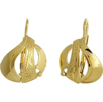 Náušnice Dámské stříbrné pozlacené náušnice bez zirkonů STNAU0707F