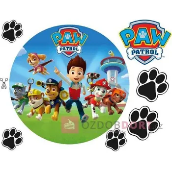 Jedlá dekorace na dort Jedlý papír k vystříhnutí Paw Patrol - Pictu Hap