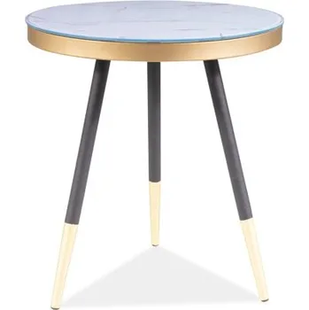 Konferenční stolek Nábytek PEGAS s.r.o. Konferenční stůl VEGA C, efekt bílého mramoru/černá