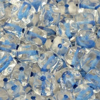 Materiál na výrobu šperku Korálek mačkaný KOSTIČKA 5mm crystal průtah modrá4053