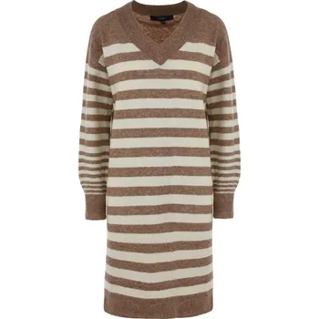 Dámské šaty DÁMSKÉ SVETROVÉ ŠATY PRUHOVANÉ Vero Moda