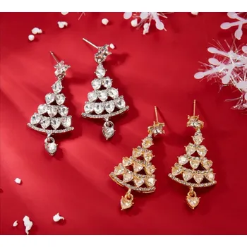 Souprava šperků Náušnice vánoční strom (Dlouhé náušnice)