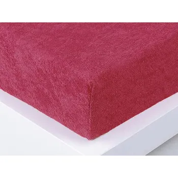 Prostěradlo XPOSE® Froté prostěradlo Exclusive - malinové 180x200 cm, Froté + Prodloužená možnost vrácení zboží do 50 dnů