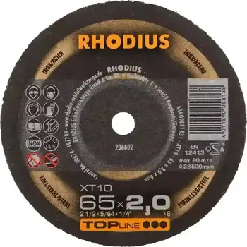 Řezný kotouč Rhodius 206802 | Řezný kotouč 65 x 2,0 x 6,0 mm, XT10 MINI