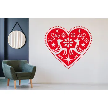 Samolepící dekorace Lepy.cz Samolepka na zeď Sobi - Srdce Velikost (šířka x výška): 40x36cm, Barevná varianta: Tmavě modrá