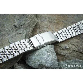 Řemínek na hodinky Masivní ocelový řemínek A-nis AOS423 Barva spony: stříbrná, Délka řemínku: standardní velikost, Šířka řemínku v mm: 22