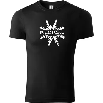 Chlapecké tričko Fenomeno Dětské tričko Vločka(veselé vánoce) - černé Velikost: 110 cm/4 roky